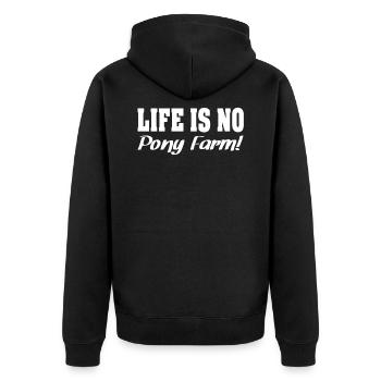 La vie n'est pas Pony Farm - Veste à capuche bio Premium Unisexe - noir - Dos - Nico (187cm)