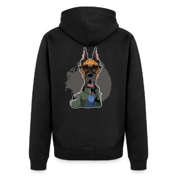 Great Dane - Great Dane - Unisex Premium Organic Zip Hoodie - black - Back - Nico (187cm)