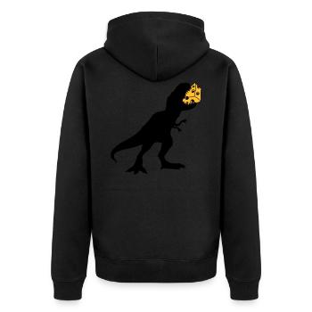 t rex monster dinosaur dinosaur dino meat - Unisex Premium Organic Zip Hoodie - black - Back - Nico (187cm)