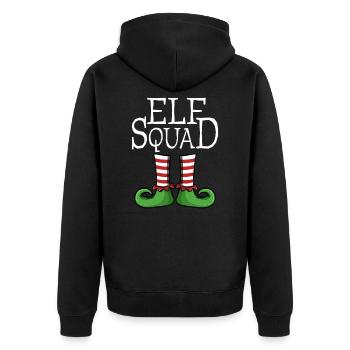 Elf Squad - Team Groupe Xmas Christmas Costume - Unisex Premium Organic Zip Hoodie - black - Back - Nico (187cm)