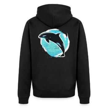 Orque tueur de baleine - Veste à capuche bio Premium Unisexe - noir - Dos - Nico (187cm)