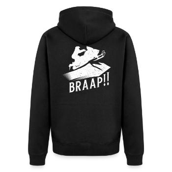 BRAAP !! - Veste à capuche bio Premium Unisexe - noir - Dos - Nico (187cm)