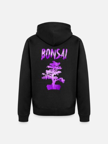 Bonsai violet - Unisex Premium Organic Zip Hoodie - black