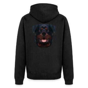 rottweiler - Unisex Premium Organic Zip Hoodie - black - Back - Nico (187cm)