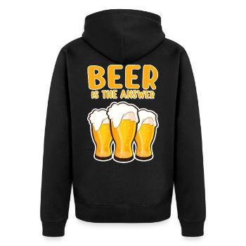 Bière - Veste à capuche bio Premium Unisexe - noir - Dos - Nico (187cm)