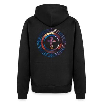 Christian Jesus Christ Catholic Religion Gift - Unisex Premium Organic Zip Hoodie - black - Back - Nico (187cm)