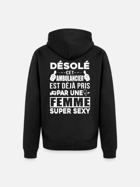 Tee Shirt Ambulancier - Veste à capuche bio Premium Unisexe - noir