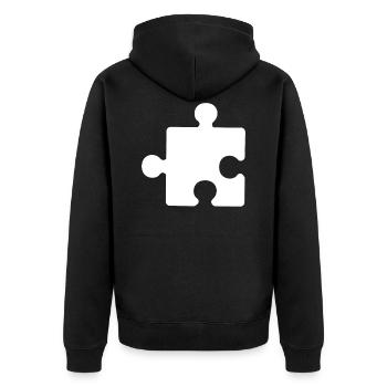 Puzzle piece autism consciousness gift - Unisex Premium Organic Zip Hoodie - black - Back - Nico (187cm)