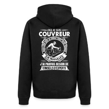 Tee-shirt Couvreur - Veste à capuche bio Premium Unisexe - noir - Dos - Nico (187cm)