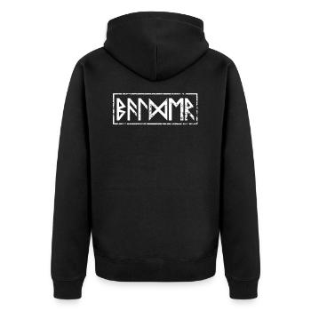 Bientôt Runes Beauté Vikings Norvège - Veste à capuche bio Premium Unisexe - noir - Dos - Nico (187cm)