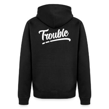 Look partenaire Trouble Maker No1 - Veste à capuche bio Premium Unisexe - noir - Dos - Nico (187cm)