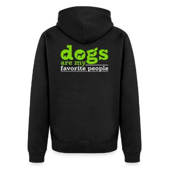Les chiens adorables sont ma chemise préférée de personnes - Veste à capuche bio Premium Unisexe - noir - Dos - Nico (187cm)