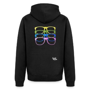 Lunettes colorées - Veste à capuche bio Premium Unisexe - noir - Dos - Nico (187cm)