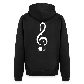 Clé de sol icône de la musique - Veste à capuche bio Premium Unisexe - noir - Dos - Nico (187cm)