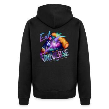Galaxy Pizza Foodcontest - Unisex Premium Organic Zip Hoodie - black - Back - Nico (187cm)