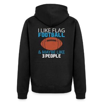 Flag Football - Unisex Premium Bio Zip Hoodie - Schwarz - Hinten - Nico (187cm)