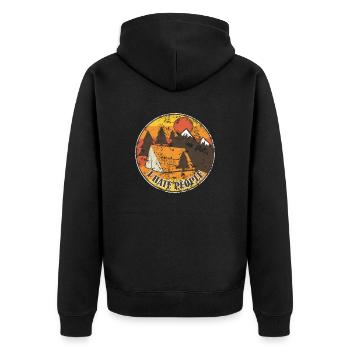 I Hate People - Ich hasse Menschen - Unisex Premium Bio Zip Hoodie - Schwarz - Hinten - Nico (187cm)