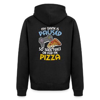 Lustiges Gamer Gaming Zocken Videospiel Geschenk - Unisex Premium Bio Zip Hoodie - Schwarz - Hinten - Nico (187cm)