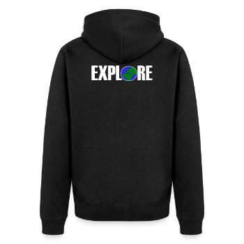 Explore Tour du monde Explorateur aventure cadeau - Veste à capuche bio Premium Unisexe - noir - Dos - Nico (187cm)