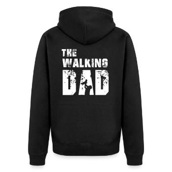 Le papa qui marche - Veste à capuche bio Premium Unisexe - noir - Dos - Nico (187cm)