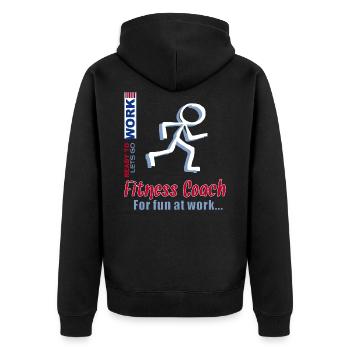 Entraîneur - Fitness Coach Lâche prise - Veste à capuche bio Premium Unisexe - noir - Dos - Nico (187cm)