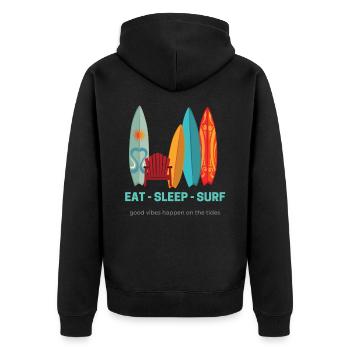 Eat - sleep - surf - Veste à capuche bio Premium Unisexe - noir - Dos - Nico (187cm)