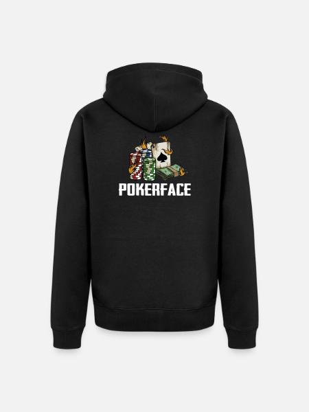 Poker Face Poker Poker - Unisex Premium Organic Zip Hoodie - black