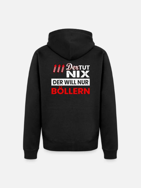 Der tut nix PYROTECHNIKER - Unisex Premium Bio Zip Hoodie - Schwarz