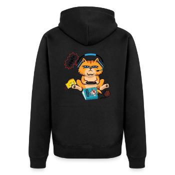 Gaming Gamer gambling cat gift shirt - Unisex Premium Organic Zip Hoodie - black - Back - Nico (187cm)