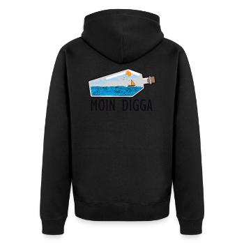 Moin Digga Allemagne du Nord, cadeau bas allemand - Veste à capuche bio Premium Unisexe - noir - Dos - Nico (187cm)