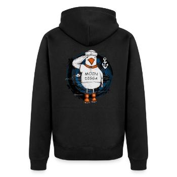Moin Digga Allemagne du Nord, cadeau bas allemand - Veste à capuche bio Premium Unisexe - noir - Dos - Nico (187cm)