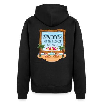 Pension retiree saying - Unisex Premium Organic Zip Hoodie - black - Back - Nico (187cm)