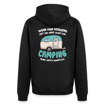 Cadeau de caravane drôle de vacances camping vacances - Veste à capuche bio Premium Unisexe - noir - Dos - Nico (187cm)