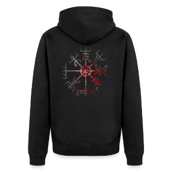 Vegvisir 02 - Veste à capuche bio Premium Unisexe - noir - Dos - Nico (187cm)