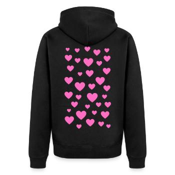 Coeurs roses - Veste à capuche bio Premium Unisexe - noir - Dos - Nico (187cm)