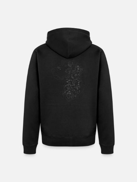 Flower Dachs WH Dark - Unisex Premium Organic Zip Hoodie - black