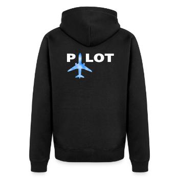 Tee shirt Cadeau Pilotes Pilotes - Veste à capuche bio Premium Unisexe - noir - Dos - Nico (187cm)