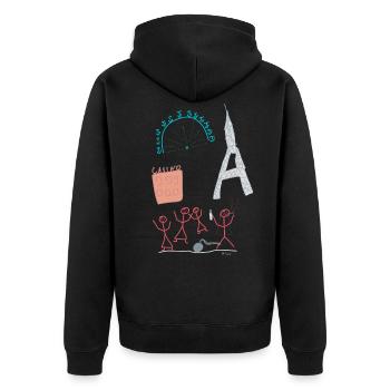 Junggesellinnen Strichmännchen Fest Party Feier - Unisex Premium Bio Zip Hoodie - Schwarz - Hinten - Nico (187cm)