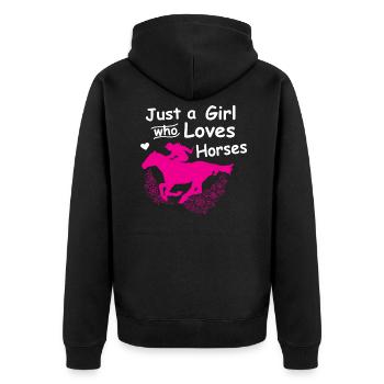 Horse riding horse saying - Unisex Premium Organic Zip Hoodie - black - Back - Nico (187cm)