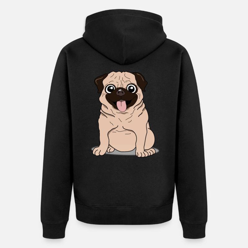 Mops - Unisex Premium Bio Zip Hoodie - Schwarz