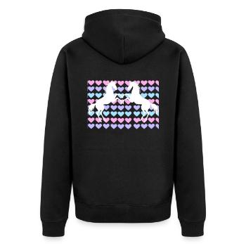 Les chevaux montent l'amour - Veste à capuche bio Premium Unisexe - noir - Dos - Nico (187cm)