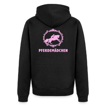 Cheval fille à cheval - Veste à capuche bio Premium Unisexe - noir - Dos - Nico (187cm)