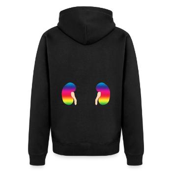 Niere Bunt Organ Mensch Geschenkidee - Unisex Premium Bio Zip Hoodie - Schwarz - Hinten - Nico (187cm)