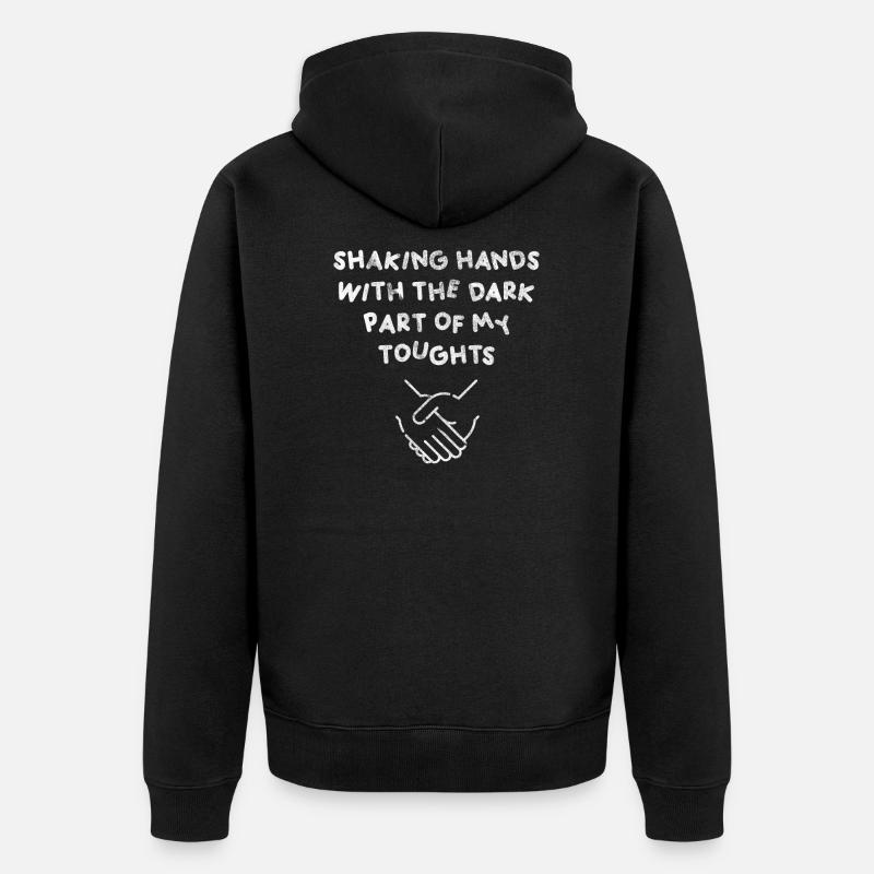 Depression - Shaking Hands - Unisex Premium Bio Zip Hoodie - Schwarz