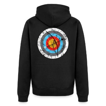 Archery Target Archer Gift - Unisex Premium Organic Zip Hoodie - black - Back - Nico (187cm)