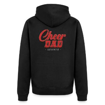 Cheer Dad - Cheerleading - Unisex Premium Bio Zip Hoodie - Schwarz - Hinten - Nico (187cm)