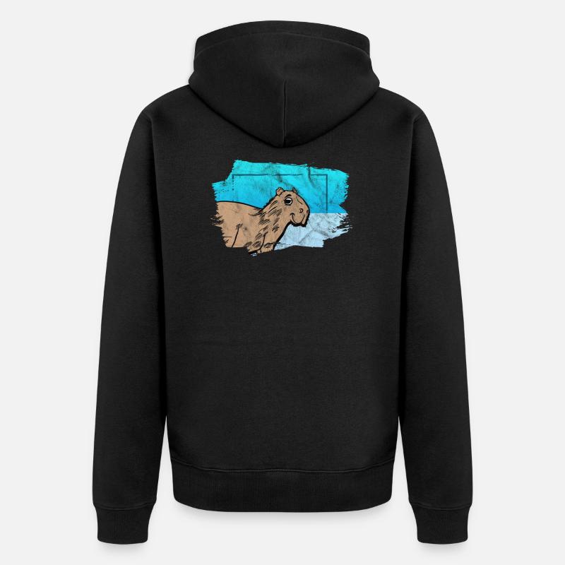 Cute Capybara - Unisex Premium Bio Zip Hoodie - Schwarz
