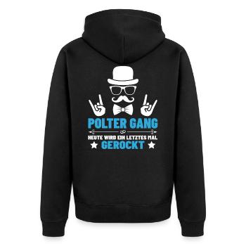 Junggesellenabschied Männer Polterabend Saufen Fun - Unisex Premium Bio Zip Hoodie - Schwarz - Hinten - Nico (187cm)