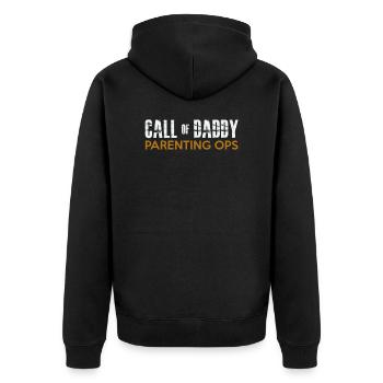 Gamer Dad Call of Daddy Shirt Parenting Ops - Unisex Premium Organic Zip Hoodie - black - Back - Nico (187cm)