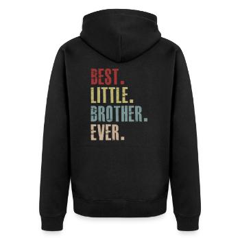 Best Little Brother Ever - Unisex Premium Organic Zip Hoodie - black - Back - Nico (187cm)